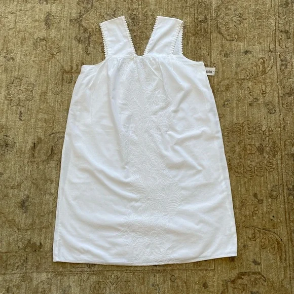 old navy white cotton dress Waist-Defined Cutwork Mini Dress